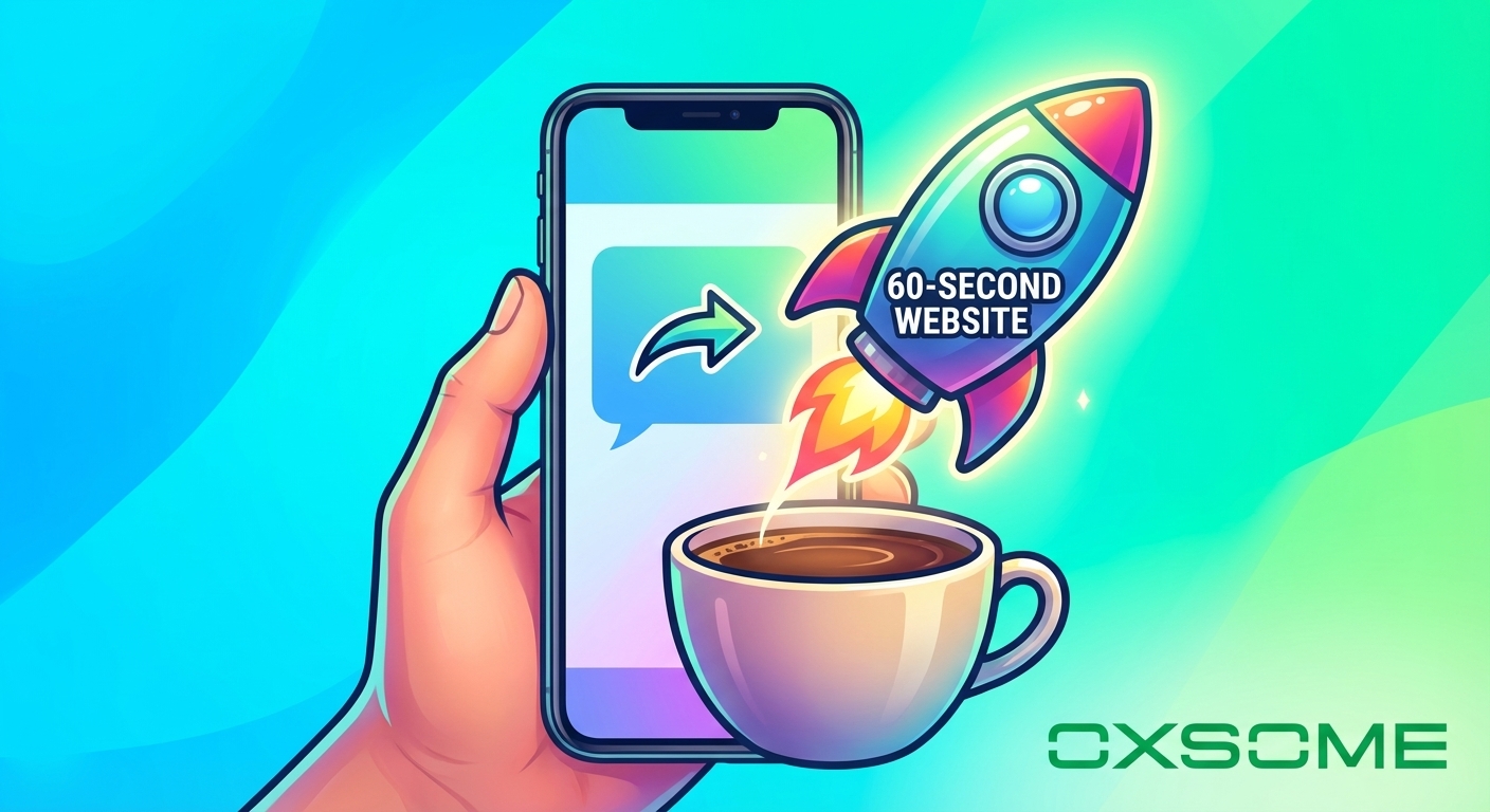 Read more about the article The 60-Second Website: How a Single Text Can Launch Your Business Before Your Coffee Gets Cold